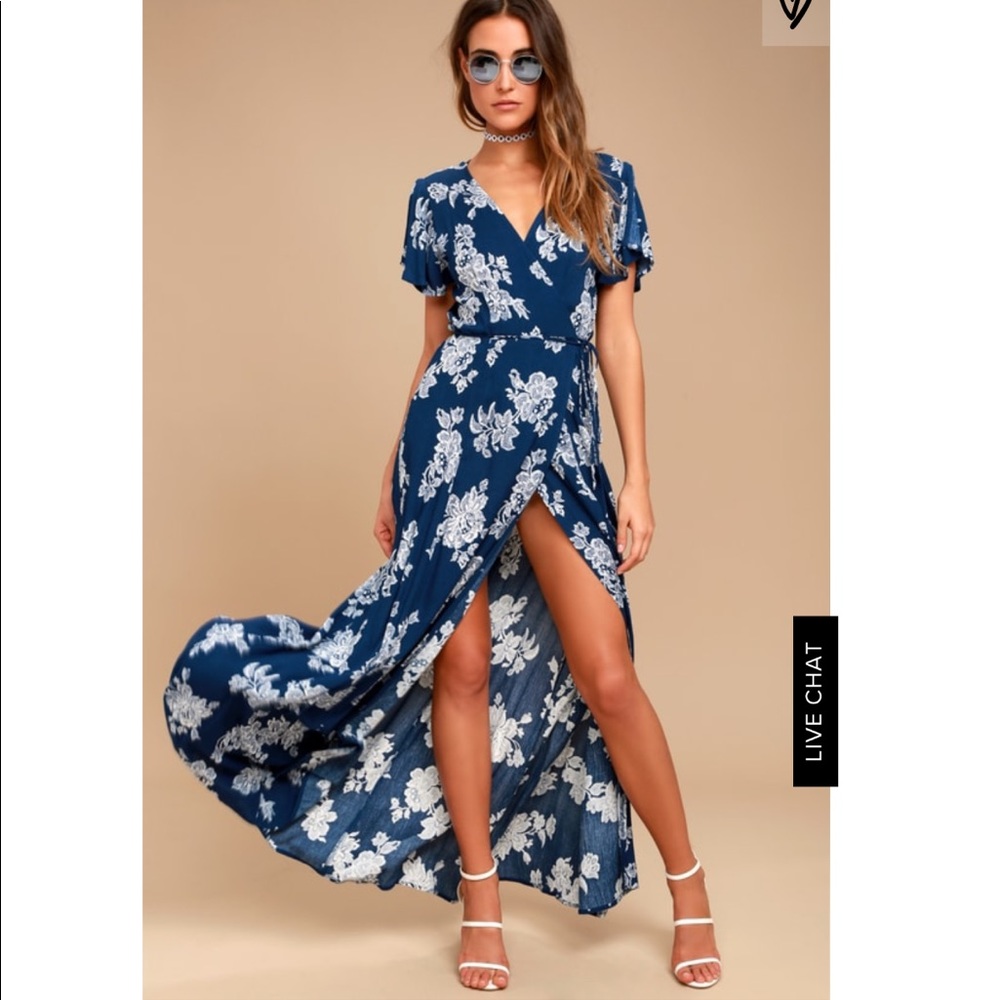 Lulus maxi wrap dress